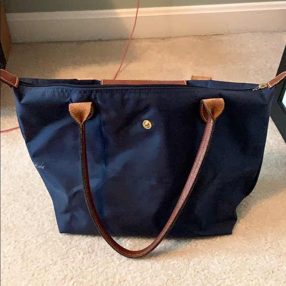 Longchamp Handbags - Navy Longchamp bag, some condition